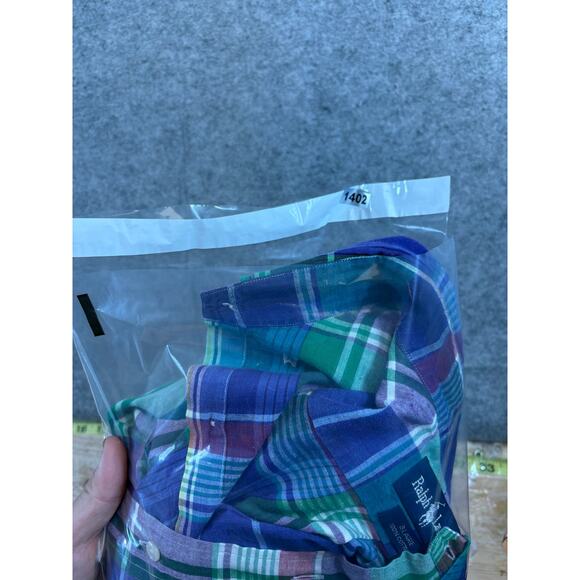 VTG Ralph Lauren Blaire Button Down Shirt Mens 2XL Purple Plaid Western Cowboy - Picture 6 of 6